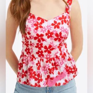 Draper James Martie tie back top in exploded daises